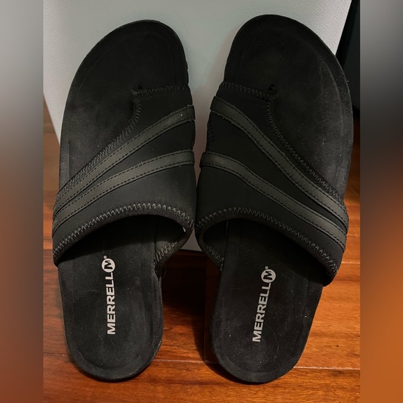 Merrell Black Suede One toe Slippers Slides Shoes Size 8 - Picture 4 of 5